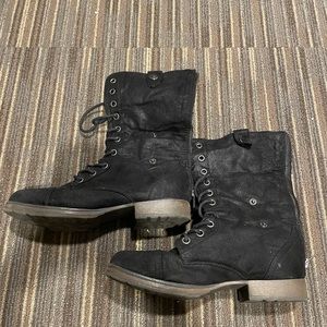 Black combat boot